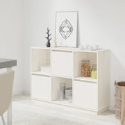 Dressoir 110,5x35x80 cm massief grenenhout wit