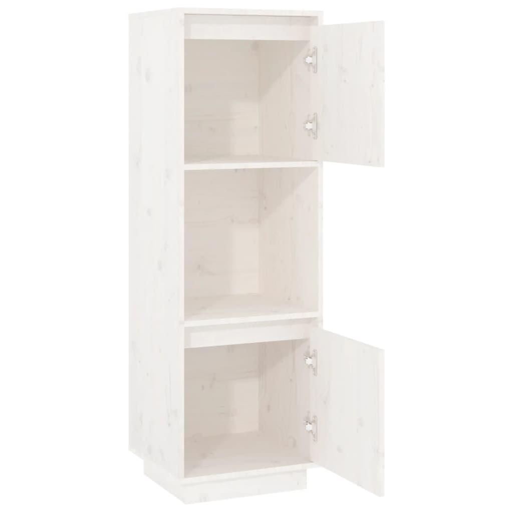 Hoge Kast 38X35X117 Cm Massief Grenenhout Wit