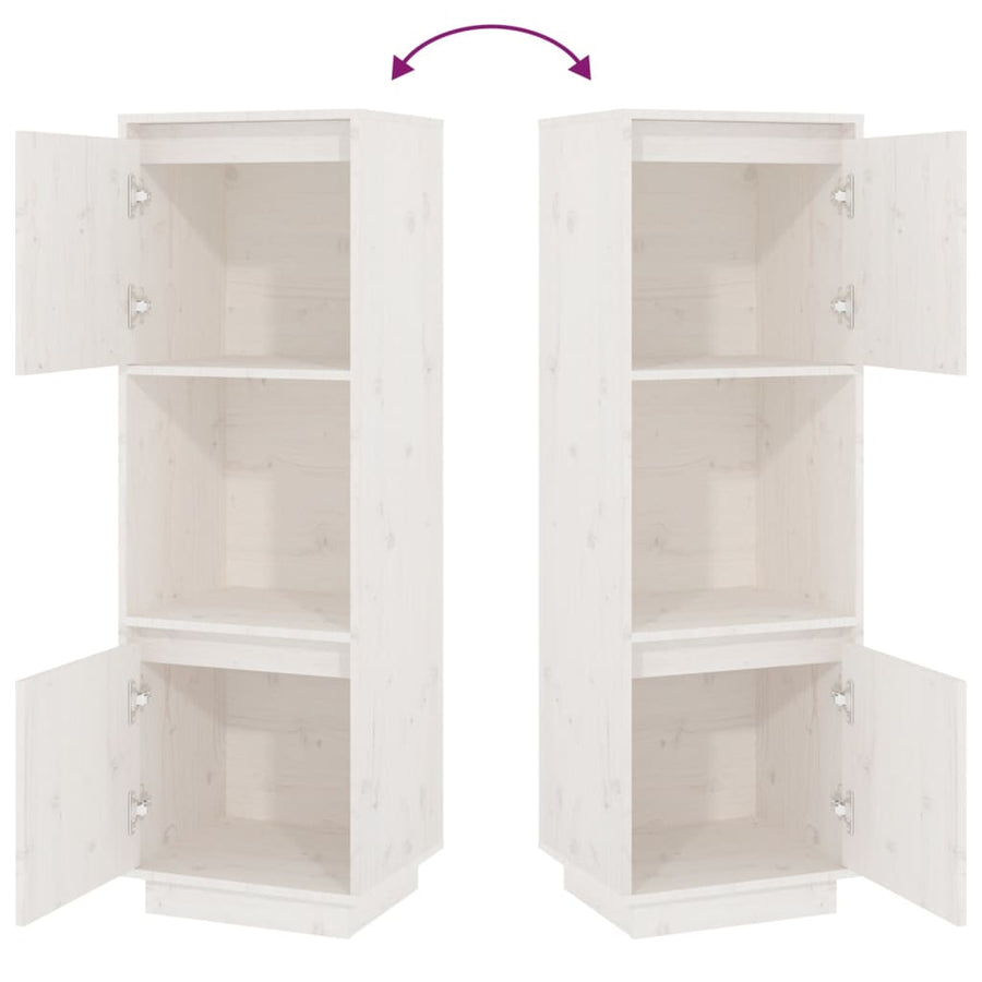 Hoge Kast 38X35X117 Cm Massief Grenenhout Wit