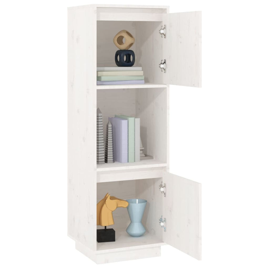 Hoge Kast 38X35X117 Cm Massief Grenenhout Wit