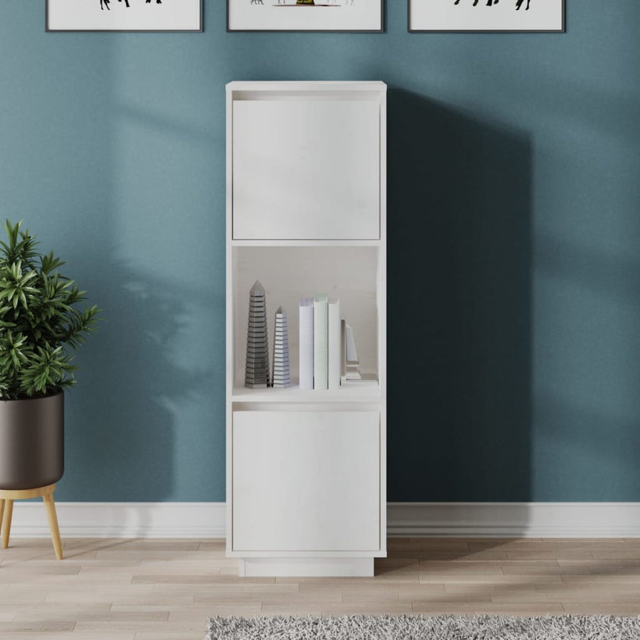 Hoge Kast 38X35X117 Cm Massief Grenenhout Wit