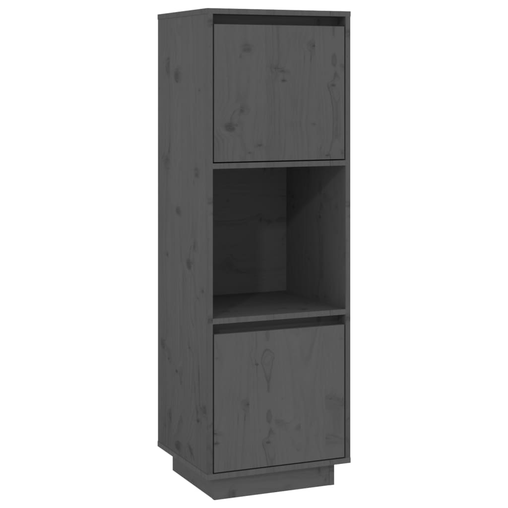 Hoge Kast 38X35X117 Cm Massief Grenenhout Grijs