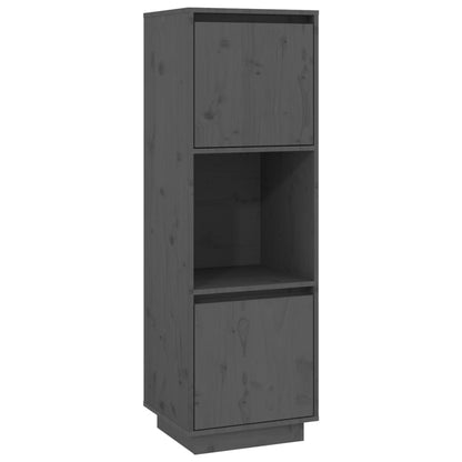Hoge Kast 38X35X117 Cm Massief Grenenhout Grijs