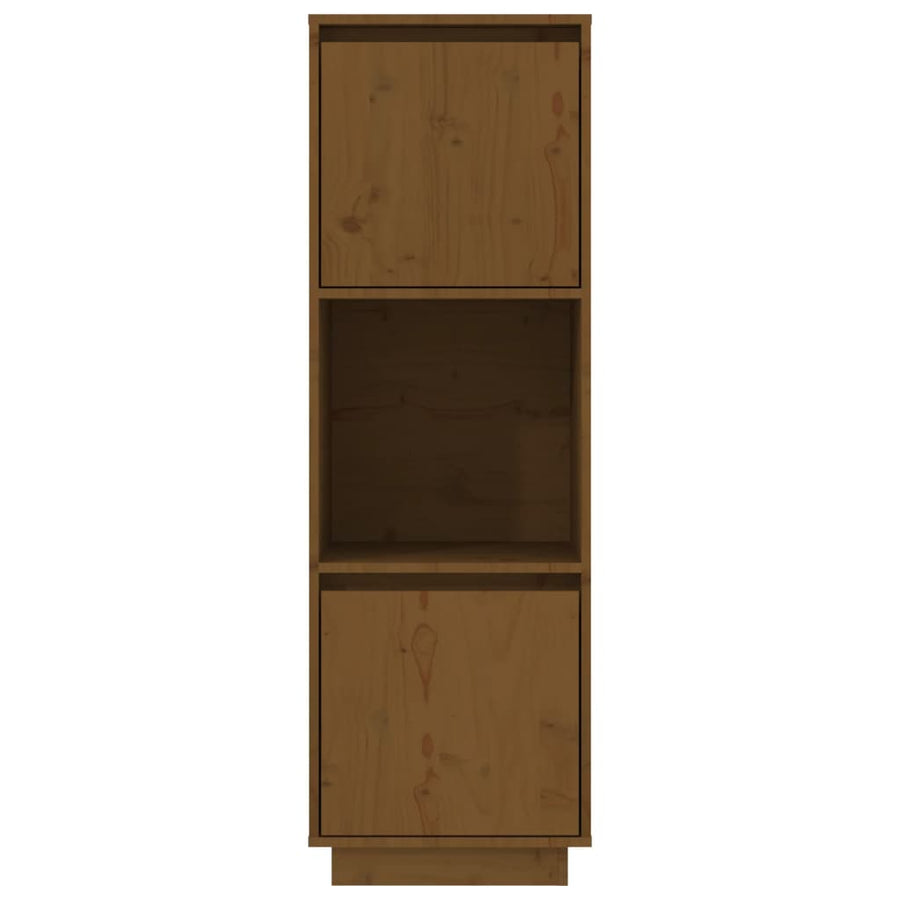 Hoge Kast 38X35X117 Cm Massief Grenenhout Honingbruin