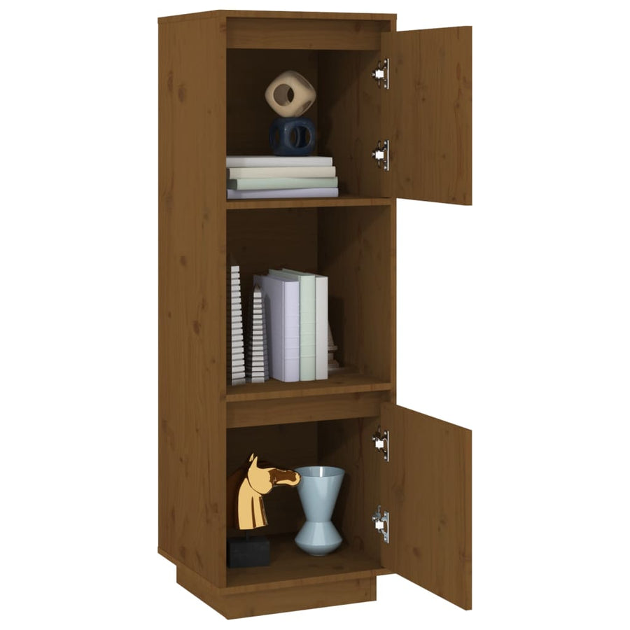 Hoge Kast 38X35X117 Cm Massief Grenenhout Honingbruin