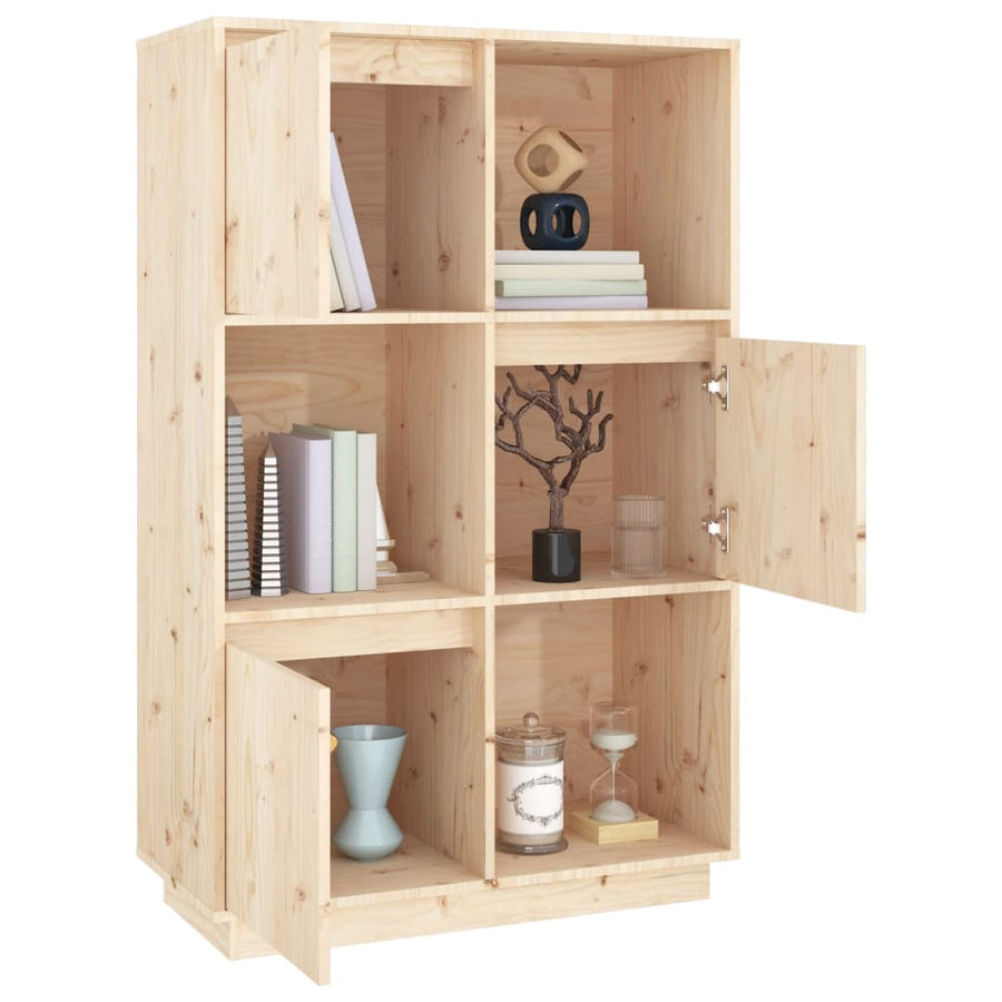 Hoge Kast 74X35X117 Cm Massief Grenenhout