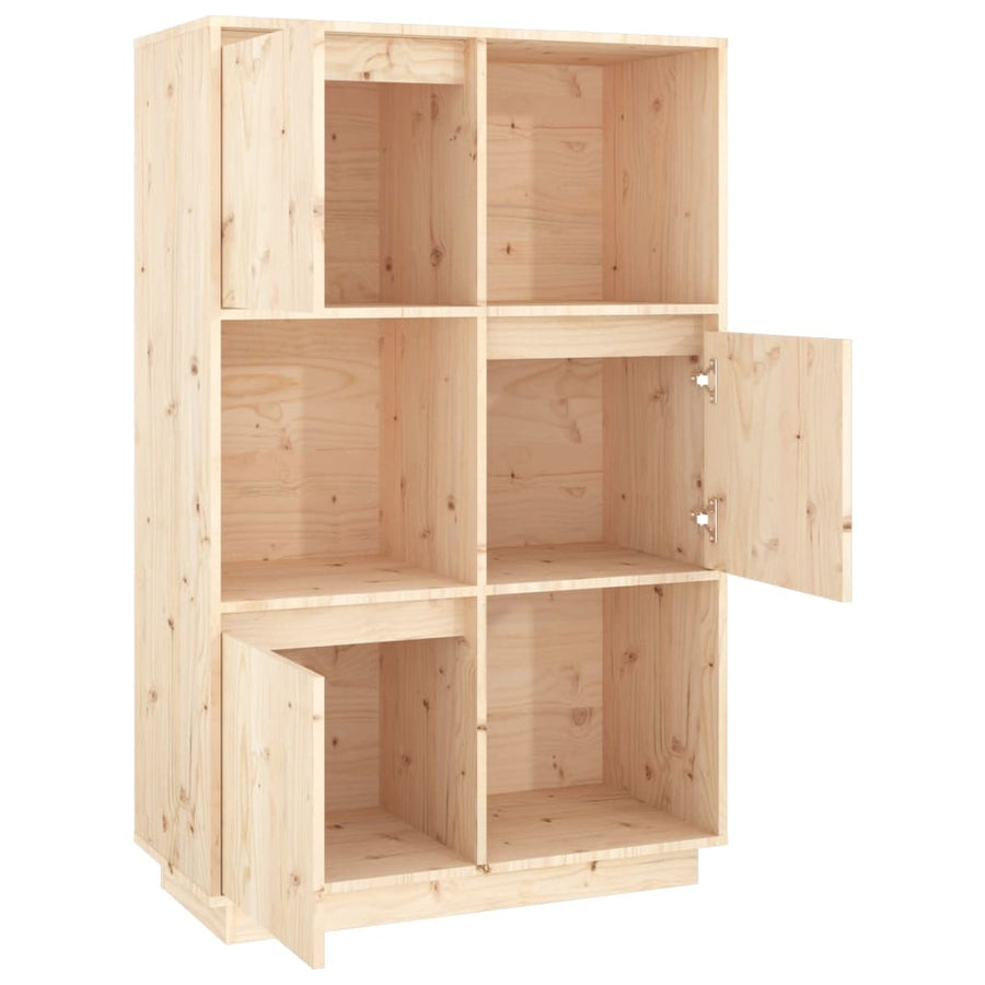 Hoge Kast 74X35X117 Cm Massief Grenenhout