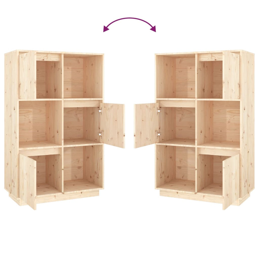 Hoge Kast 74X35X117 Cm Massief Grenenhout