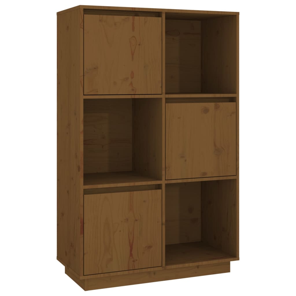 Hoge Kast 74X35X117 Cm Massief Grenenhout Honingbruin