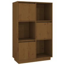 Hoge Kast 74X35X117 Cm Massief Grenenhout Honingbruin