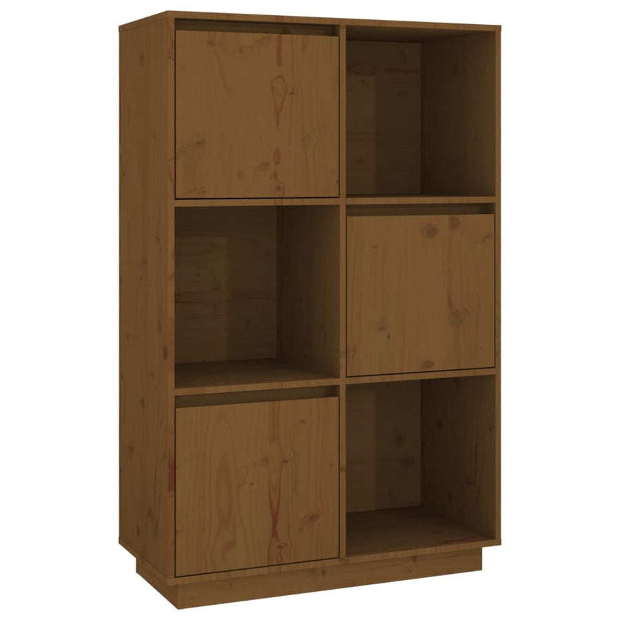Hoge Kast 74X35X117 Cm Massief Grenenhout Honingbruin