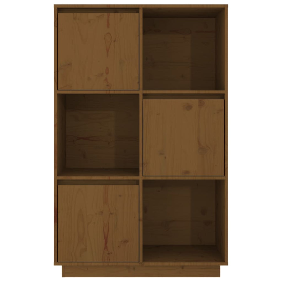 Hoge Kast 74X35X117 Cm Massief Grenenhout Honingbruin