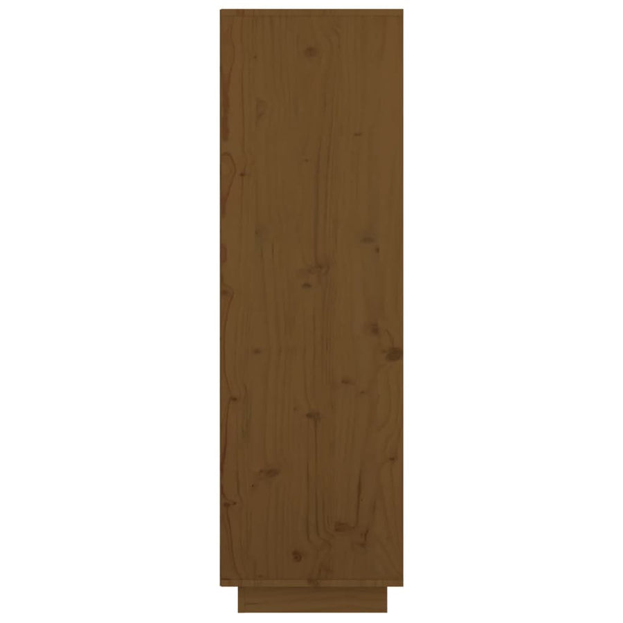 Hoge Kast 74X35X117 Cm Massief Grenenhout Honingbruin