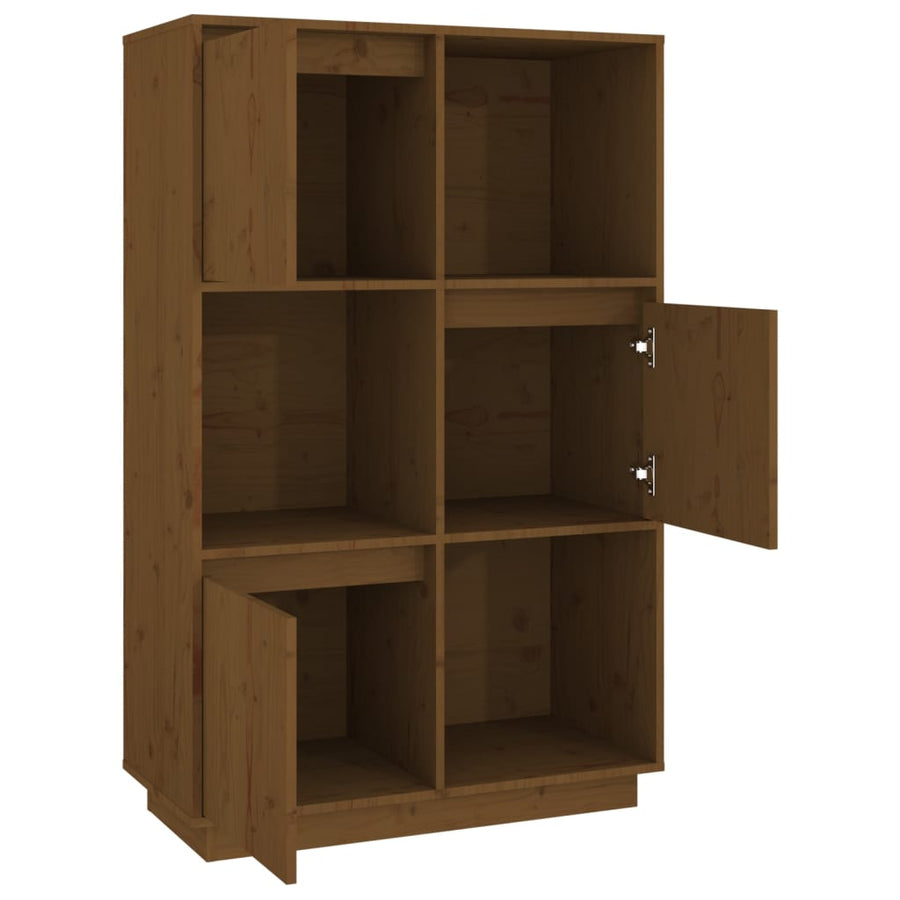 Hoge Kast 74X35X117 Cm Massief Grenenhout Honingbruin