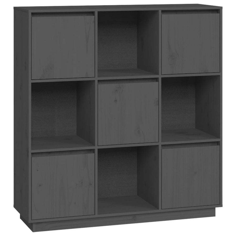 Hoge Kast 110,5X35X117 Cm Massief Grenenhout Grijs