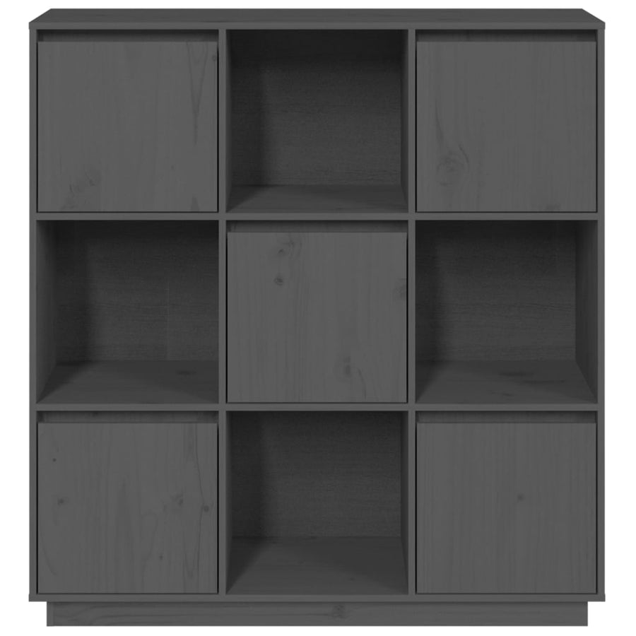 Hoge Kast 110,5X35X117 Cm Massief Grenenhout Grijs