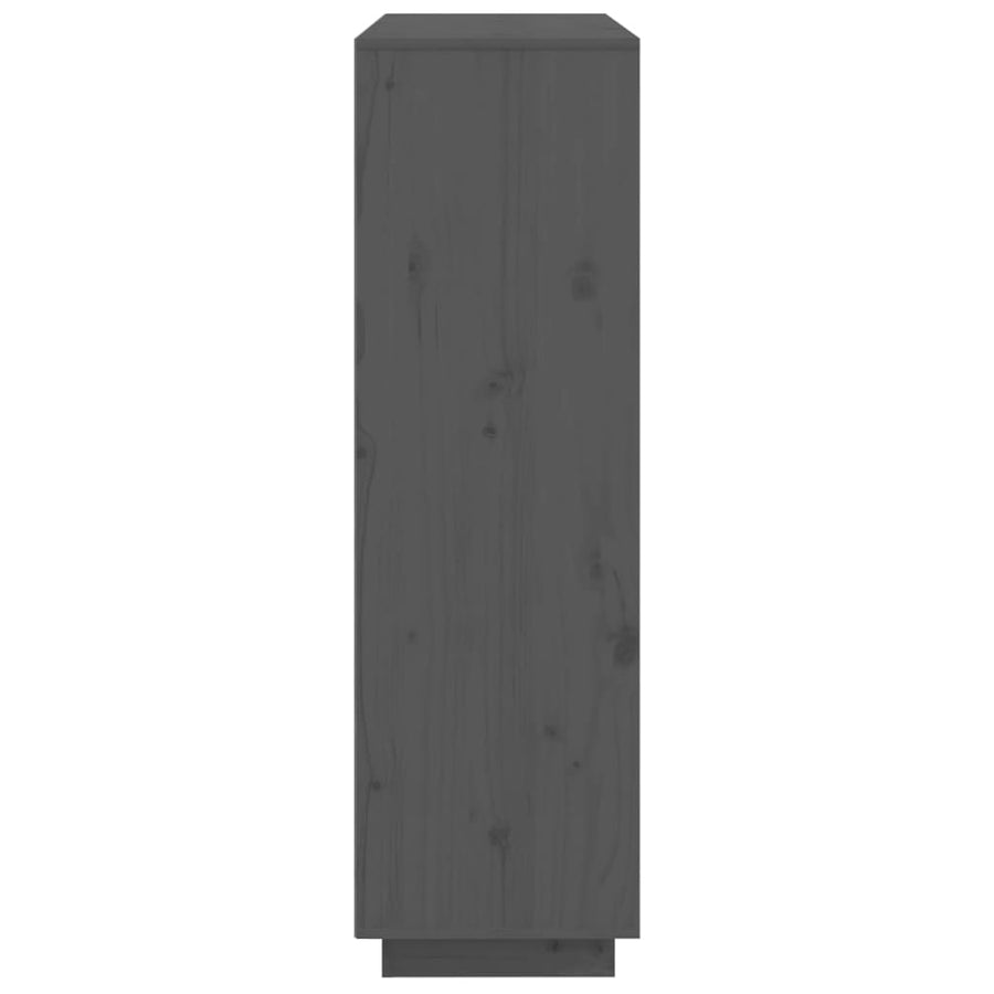 Hoge Kast 110,5X35X117 Cm Massief Grenenhout Grijs