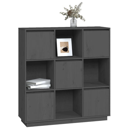 Hoge Kast 110,5X35X117 Cm Massief Grenenhout Grijs
