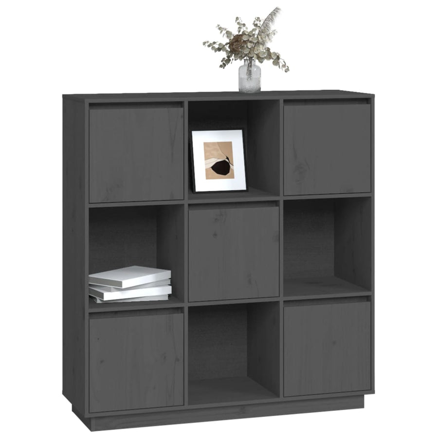 Hoge Kast 110,5X35X117 Cm Massief Grenenhout Grijs