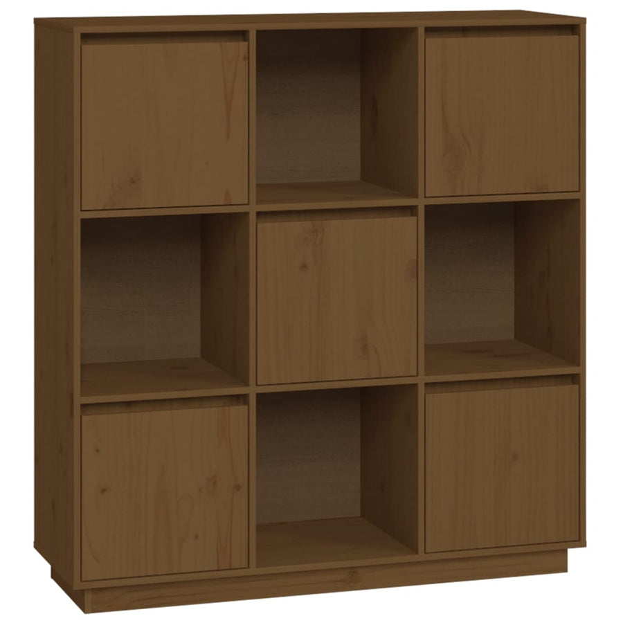 Hoge Kast 110,5X35X117 Cm Massief Grenenhout Honingbruin