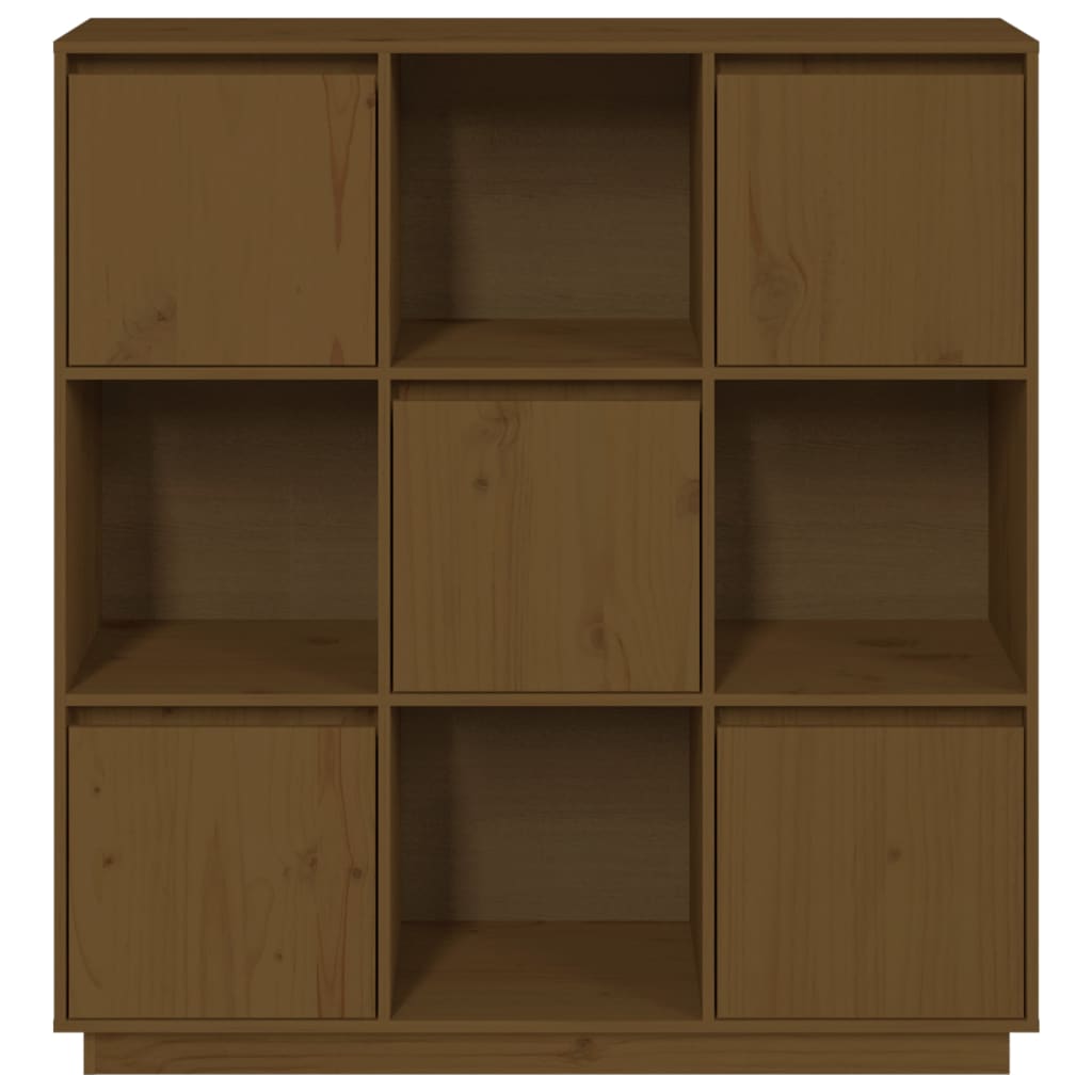 Hoge Kast 110,5X35X117 Cm Massief Grenenhout Honingbruin
