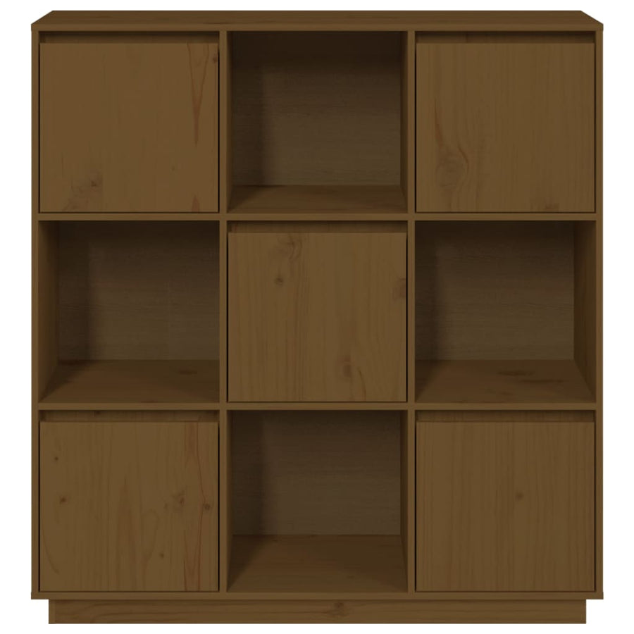 Hoge Kast 110,5X35X117 Cm Massief Grenenhout Honingbruin