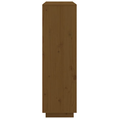 Hoge Kast 110,5X35X117 Cm Massief Grenenhout Honingbruin