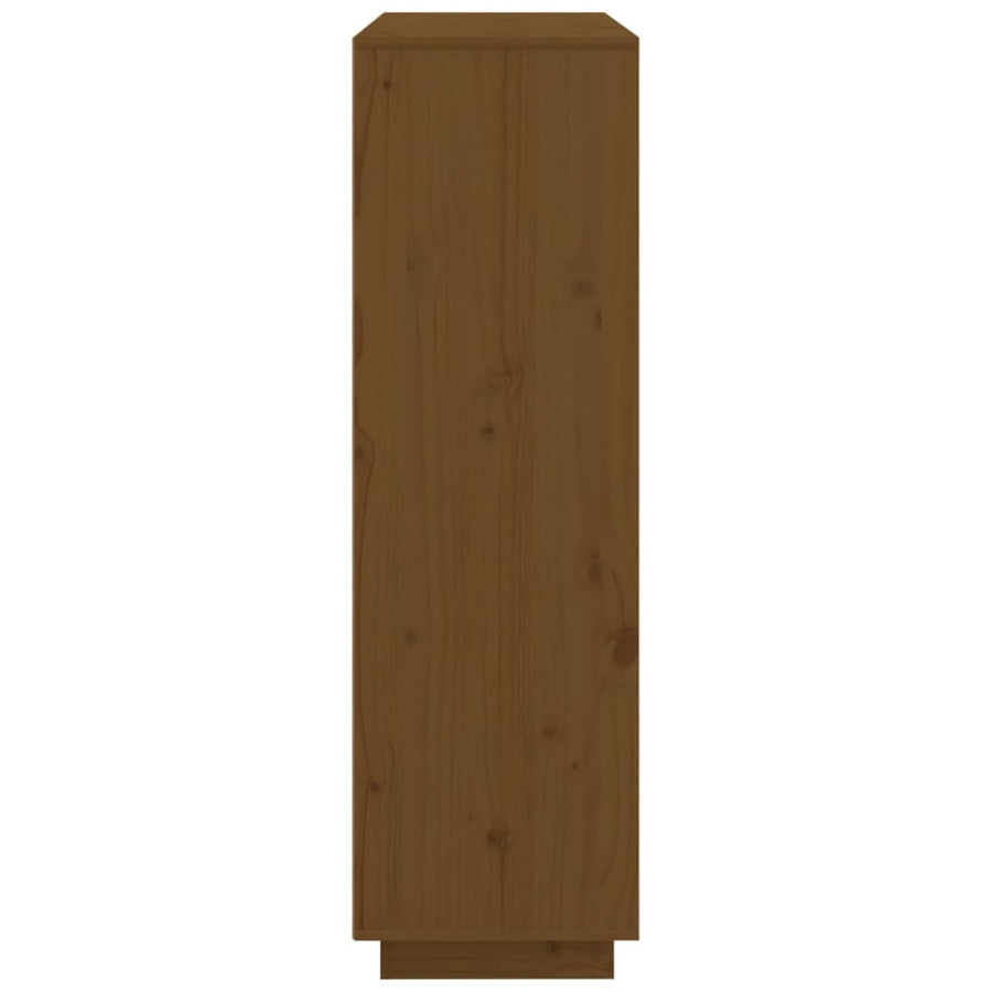 Hoge Kast 110,5X35X117 Cm Massief Grenenhout Honingbruin