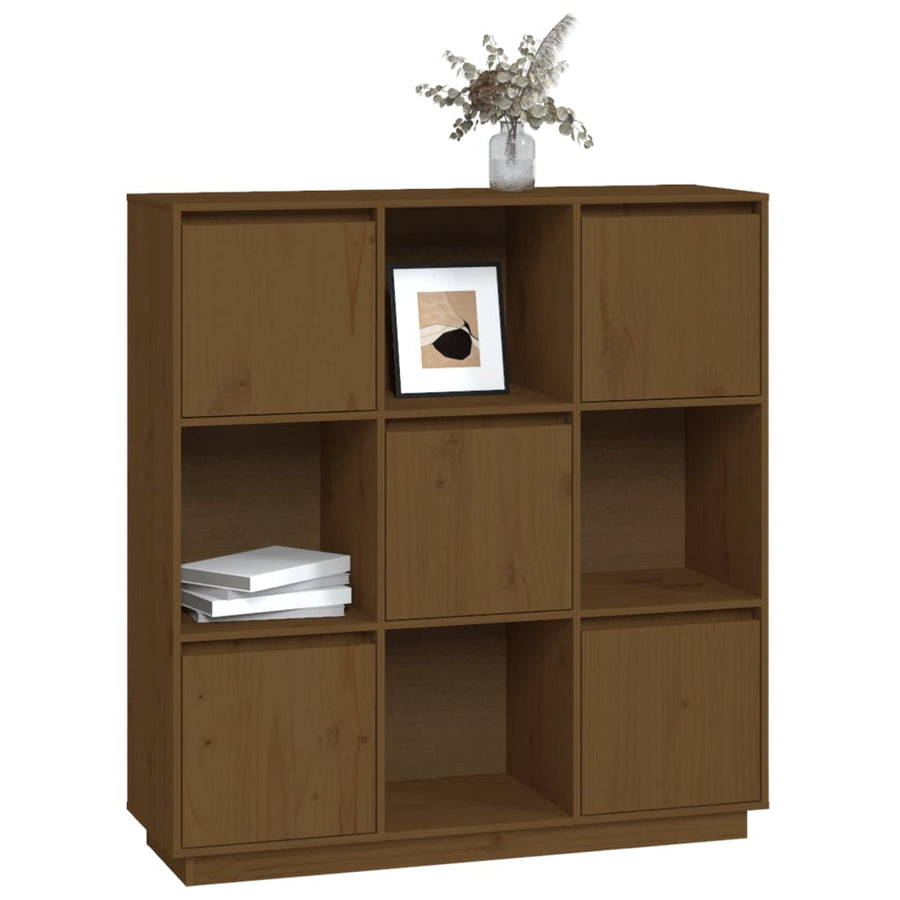 Hoge Kast 110,5X35X117 Cm Massief Grenenhout Honingbruin