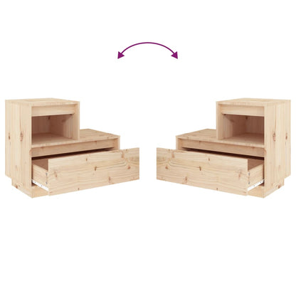 Nachtkastje 60X34X51 Cm Massief Grenenhout