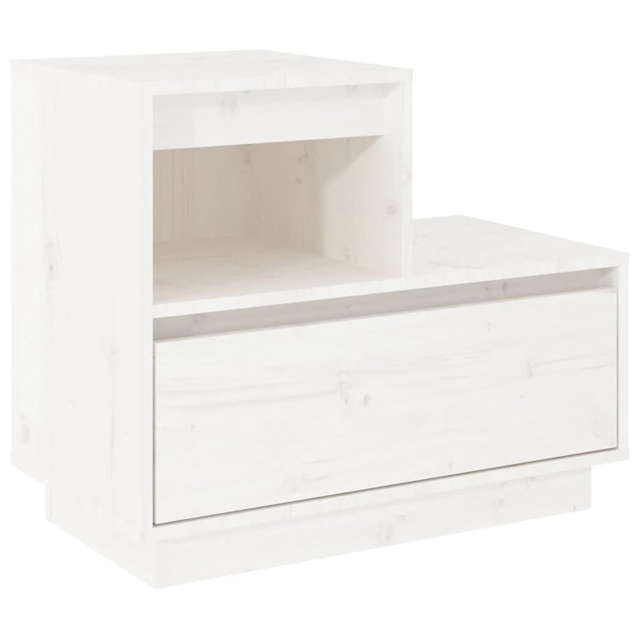 Nachtkastjes 2 St 60X34X51 Cm Massief Grenenhout Wit