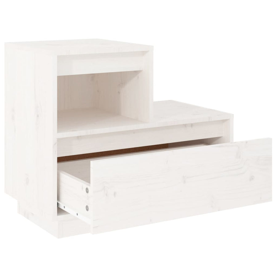 Nachtkastjes 2 St 60X34X51 Cm Massief Grenenhout Wit