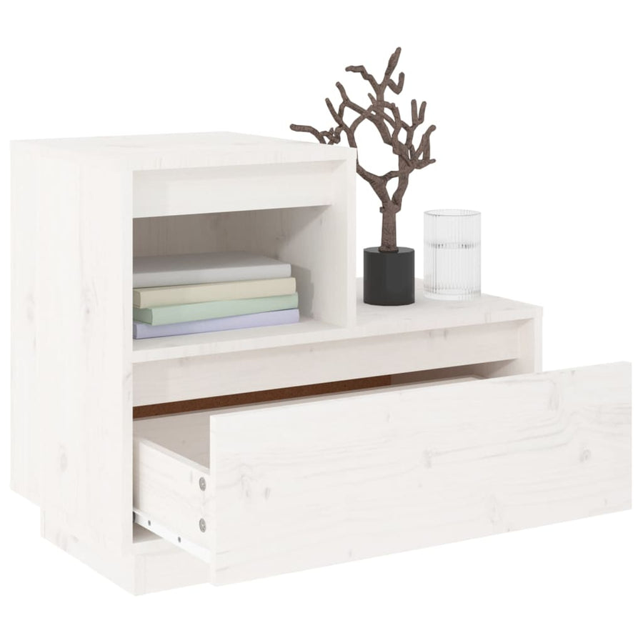 Nachtkastjes 2 St 60X34X51 Cm Massief Grenenhout Wit