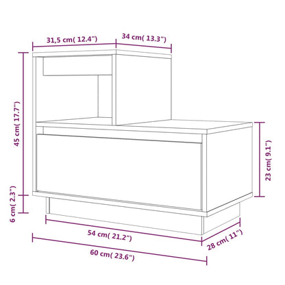 Nachtkastjes 2 St 60X34X51 Cm Massief Grenenhout Honingbruin