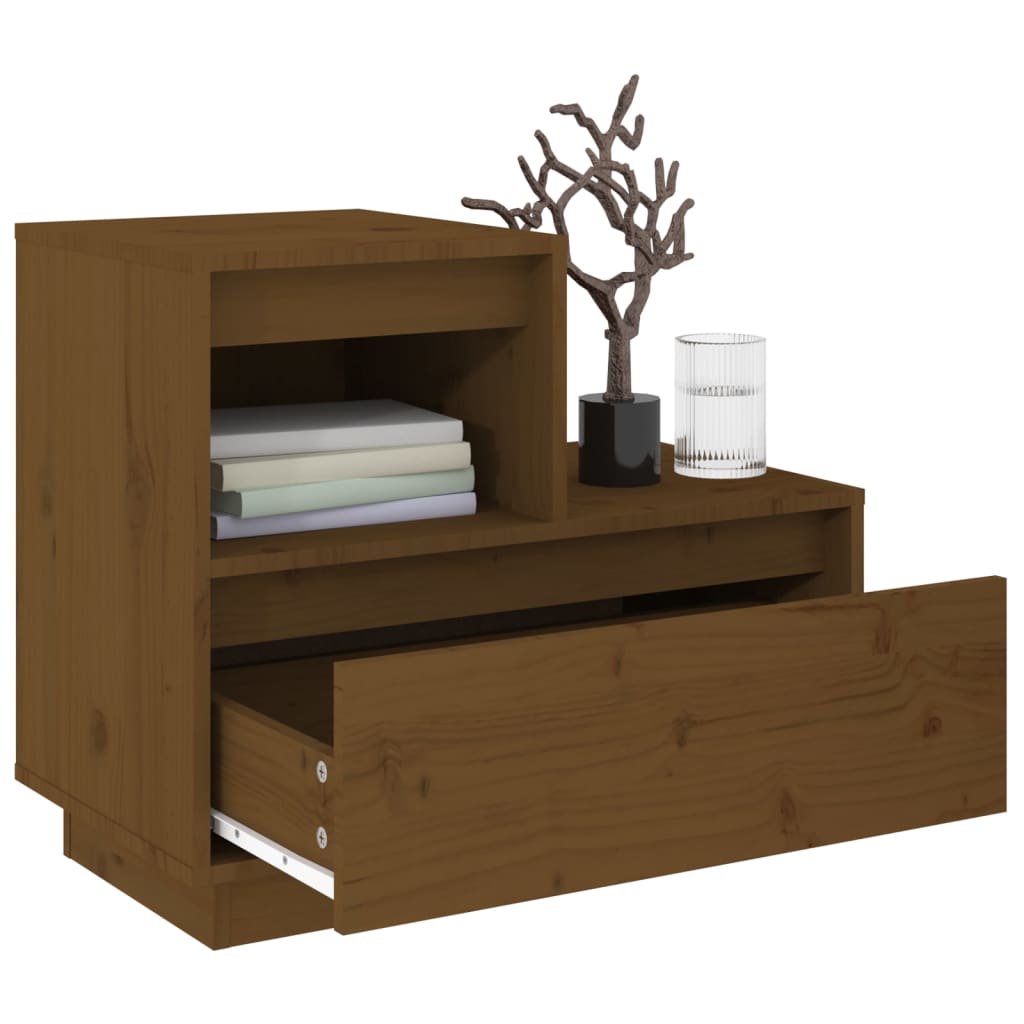 Nachtkastjes 2 St 60X34X51 Cm Massief Grenenhout Honingbruin
