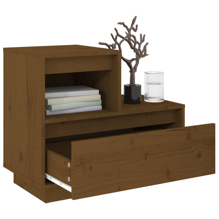 Nachtkastjes 2 St 60X34X51 Cm Massief Grenenhout Honingbruin