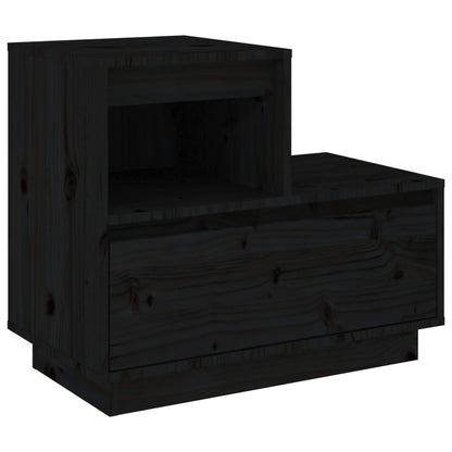 Nachtkastjes 2 St 60X34X51 Cm Massief Grenenhout Zwart