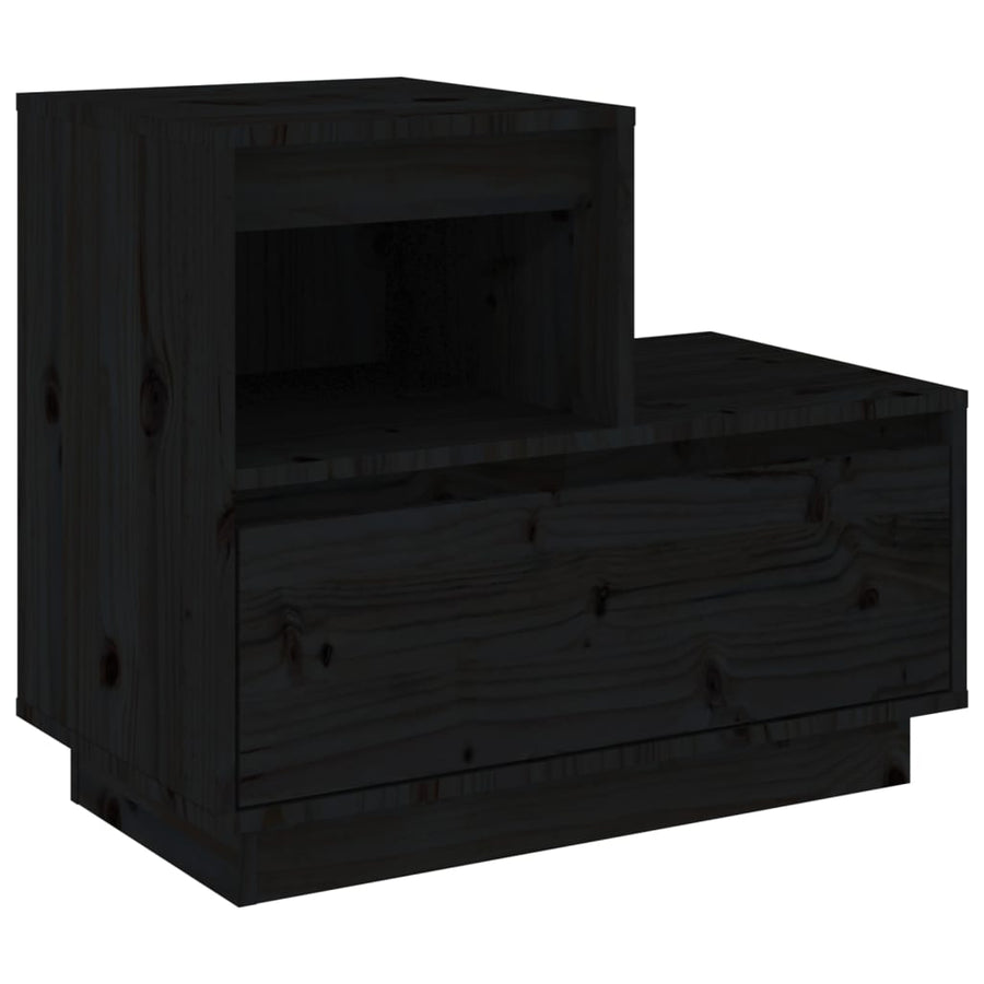 Nachtkastjes 2 St 60X34X51 Cm Massief Grenenhout Zwart