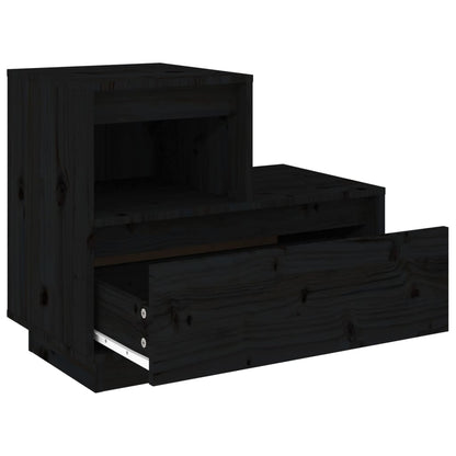 Nachtkastjes 2 St 60X34X51 Cm Massief Grenenhout Zwart