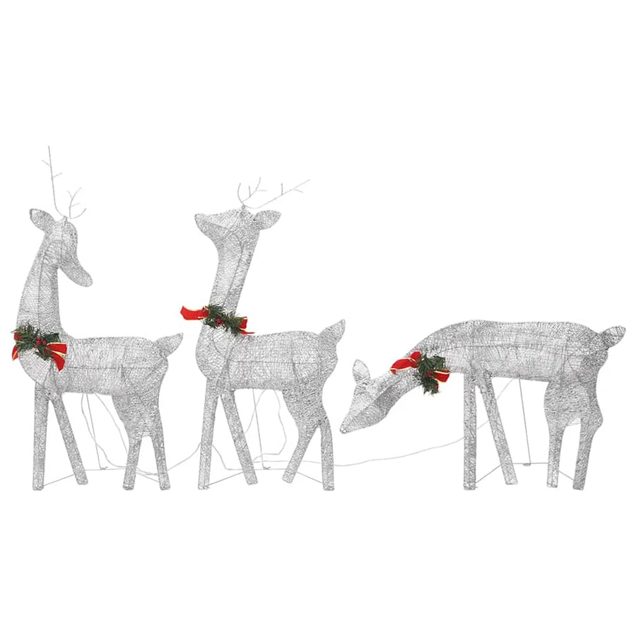 Kerstversiering Rendierfamilie 270X7X90 Cm Gaas Wit Kleur 3