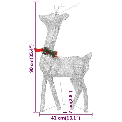 Kerstversiering Rendierfamilie 270X7X90 Cm Gaas Wit Kleur 3