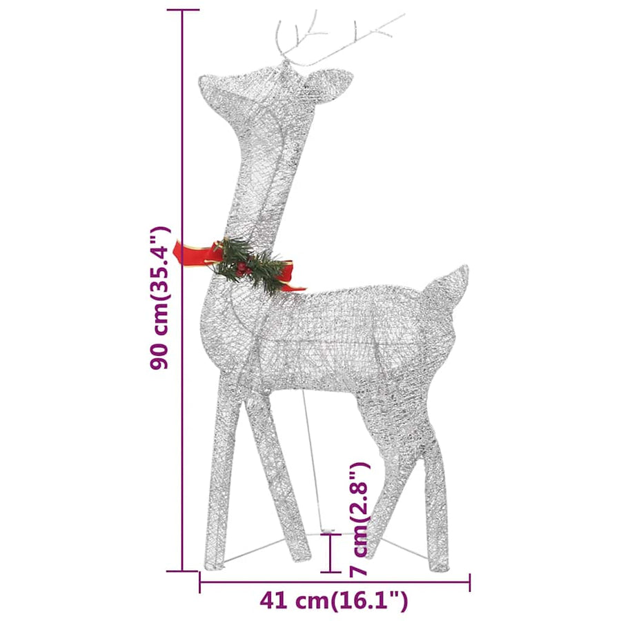 Kerstversiering Rendierfamilie 270X7X90 Cm Gaas Wit Kleur 3