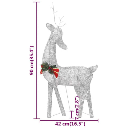 Kerstversiering Rendierfamilie 270X7X90 Cm Gaas Wit Kleur 3