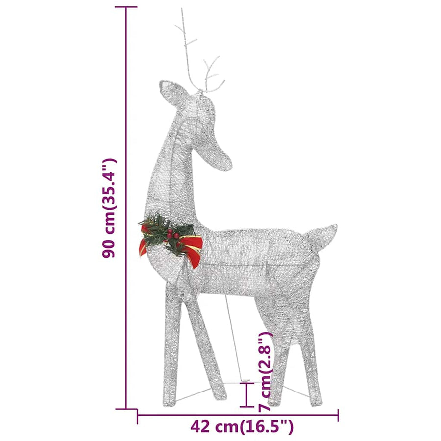 Kerstversiering Rendierfamilie 270X7X90 Cm Gaas Wit Kleur 3
