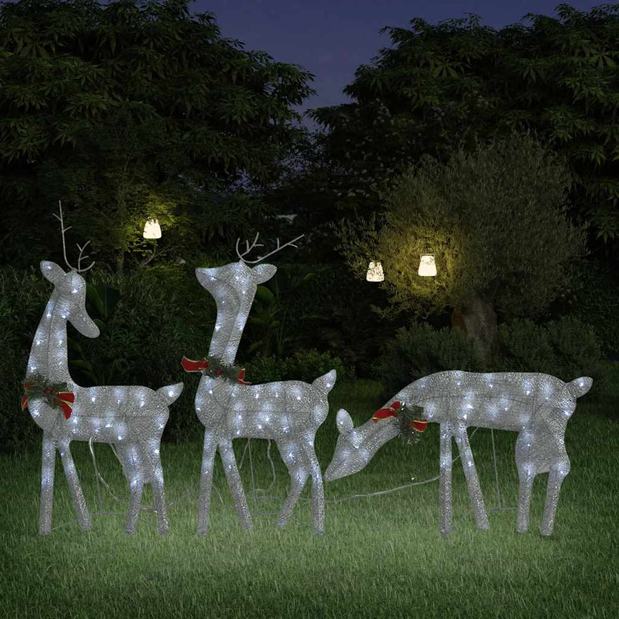 Kerstversiering Rendierfamilie 270X7X90 Cm Gaas Wit Kleur 3