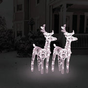 Kerstrendieren 2 st 80 LED warmwit acryl