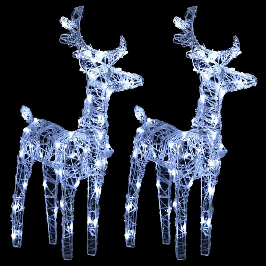 Kerstrendieren 2 St 80 Led's Acryl Koudwit