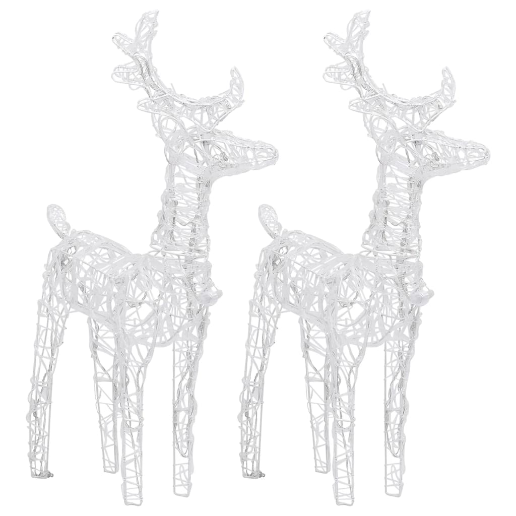 Kerstrendieren 2 St 80 Led's Acryl Koudwit