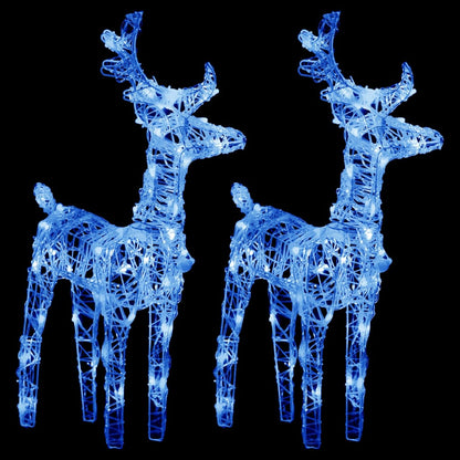 Kerstrendieren 2 St 80 Led's Acryl Blauw
