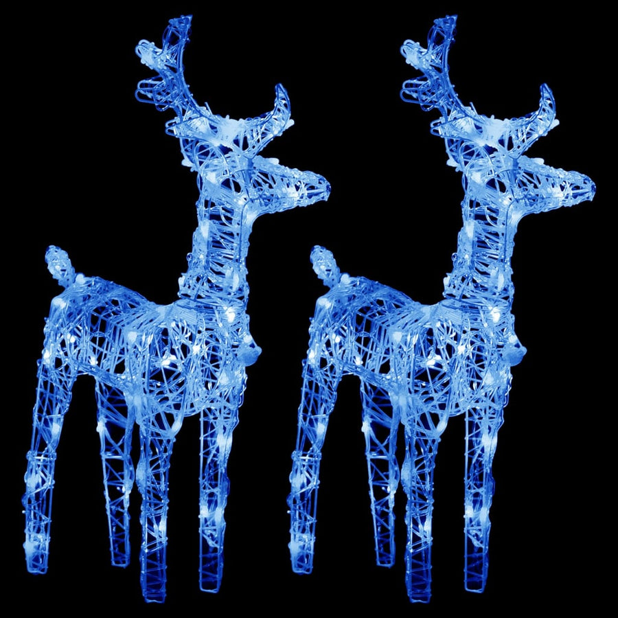 Kerstrendieren 2 St 80 Led's Acryl Blauw
